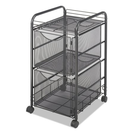 Safco Cart, 2 Drawer File, Mesh, Black 5112BL